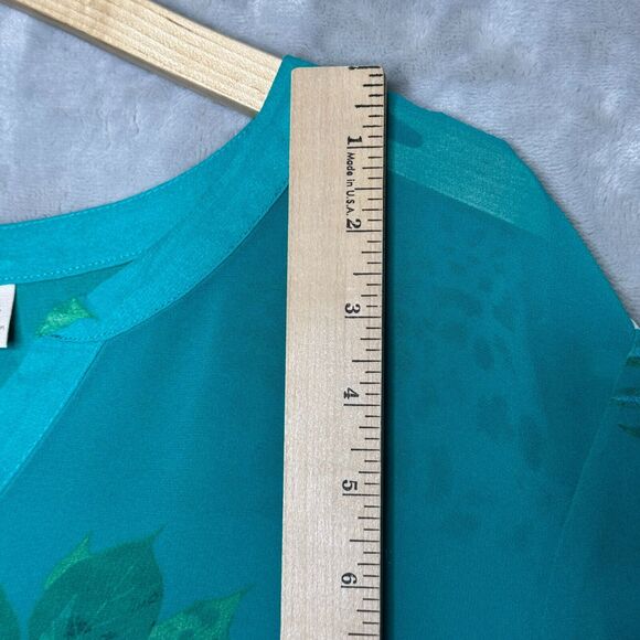 Soft Surroundings Top Womens XL Floral Animal Print Tunic Semi Sheer V Neck - Picture 9 of 10